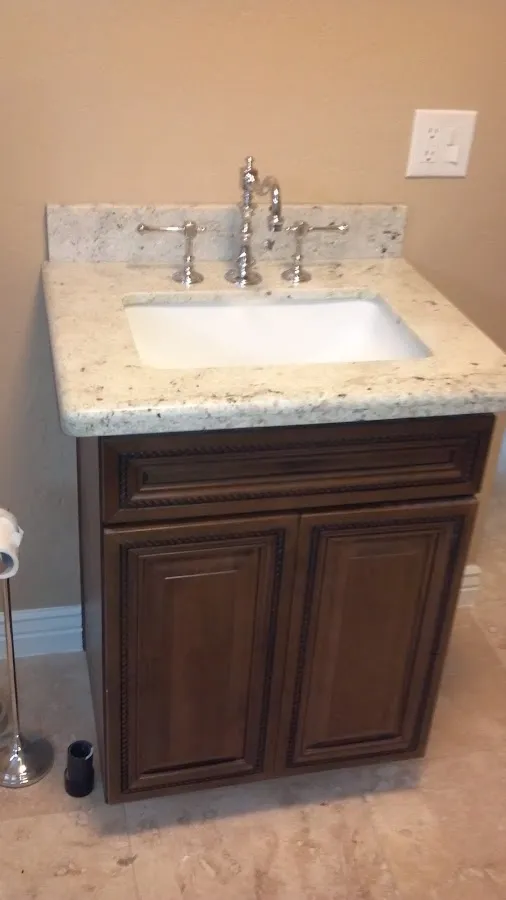 Finished bathroom vanity for Water Line Repair in Oklahoma City